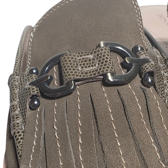 NWOT DONALD PLINER KILTIE FRINGE LOAFER MULE LEATHER SLIP ON SZ 10 - Picture 6 of 10